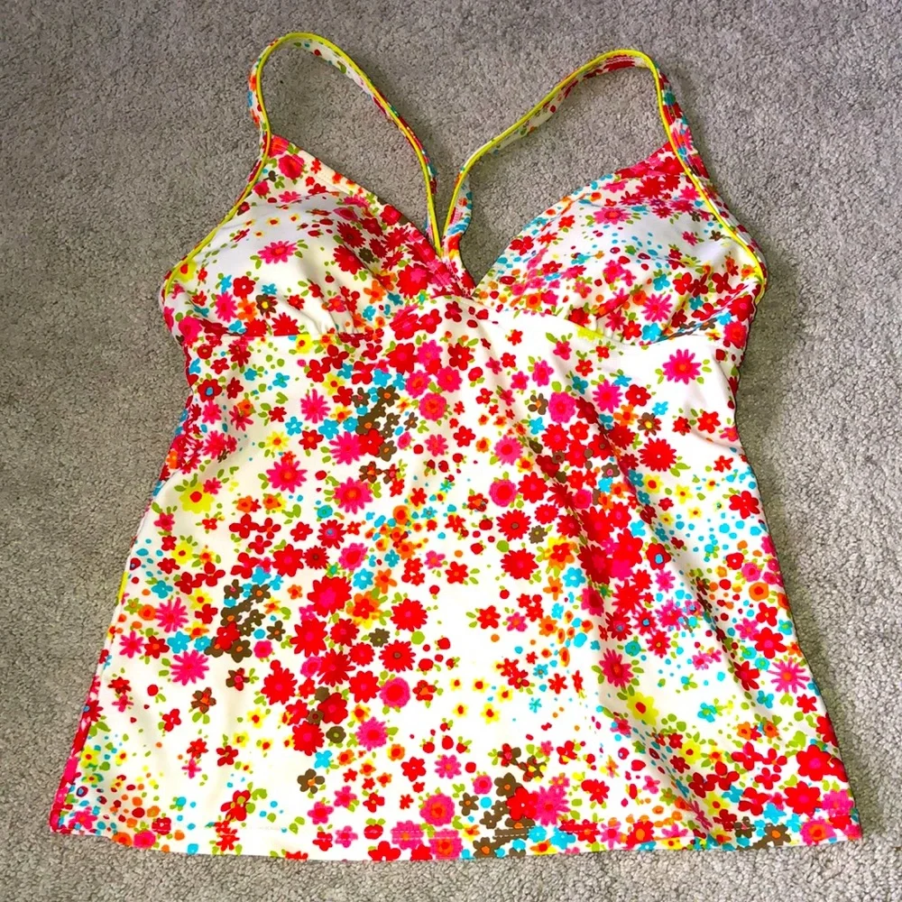 Athleta Tankini Top Swimwear XS Floral‎ Multi Colored